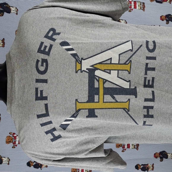 Vintage Tommy Hilfiger Athletics rowing back graphics gray & blue XL t-shirt - Picture 5 of 7